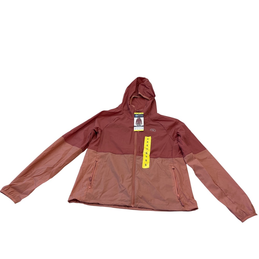 Reel Life Womens Hooded Windbreaker Jacket Lightweight Zip Up‎ Activewear S